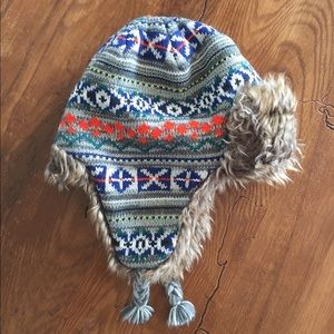 Kids Knitted and Fur Winter Hat with Tie Under